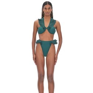 Andrea Iyamah 2 piece green swim NWT med